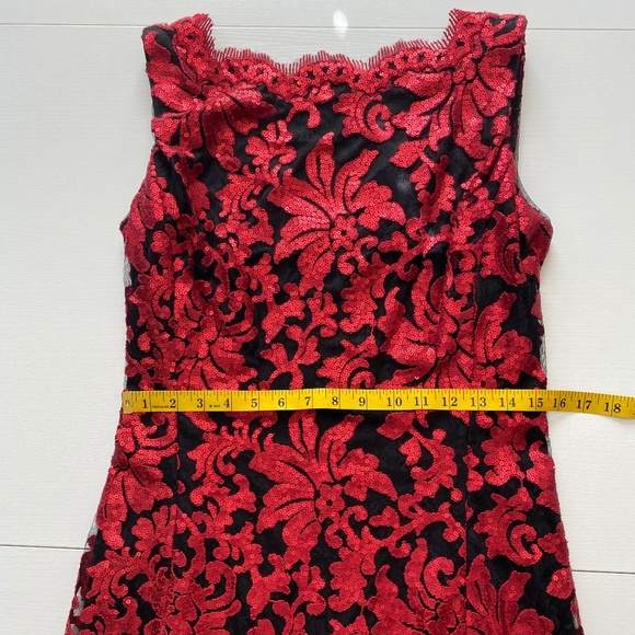 Tadashi Shoji Sleeveless Sequin Lace Sheath Pencil Midi Dress Size 2 / 4 - Picture 14 of 16